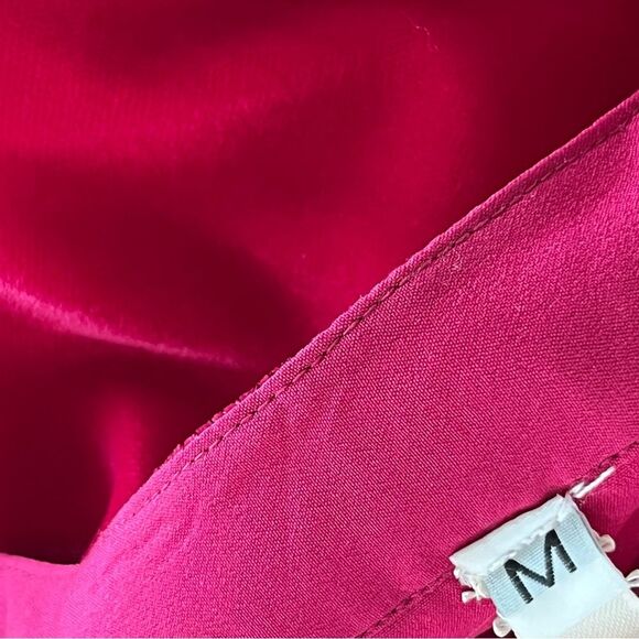 Uncle Frank Pink Velvet Dress Size Medium Fuchsia Bishop Sleeve Mini Shift - Picture 9 of 9